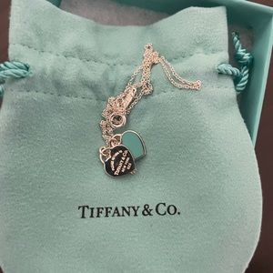 Tiffany Blue Double Heart Tag Necklace